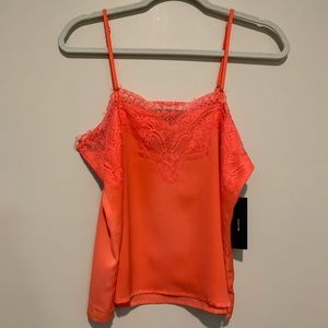 Coral lace camisole